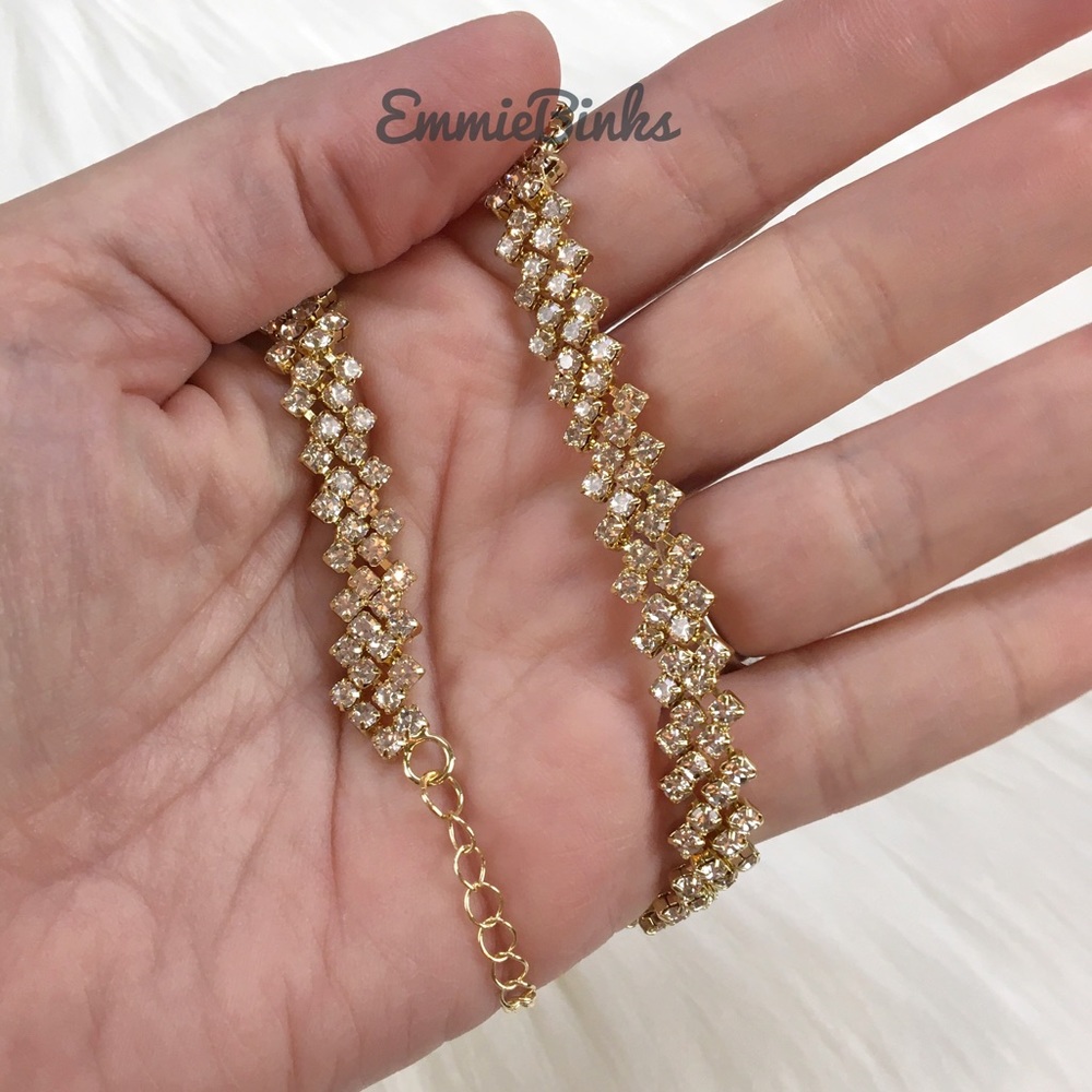 New Luxe Rhinestone Choker Necklace ~ Short Crystal Necklace - Picture 6 of 14